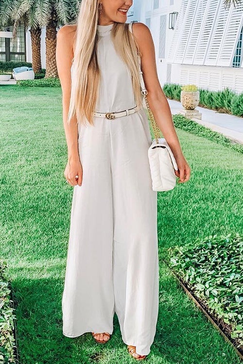 Halter Neck Backless Jumpsuits