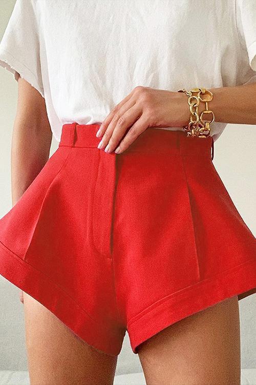 High Waist A Line Shorts