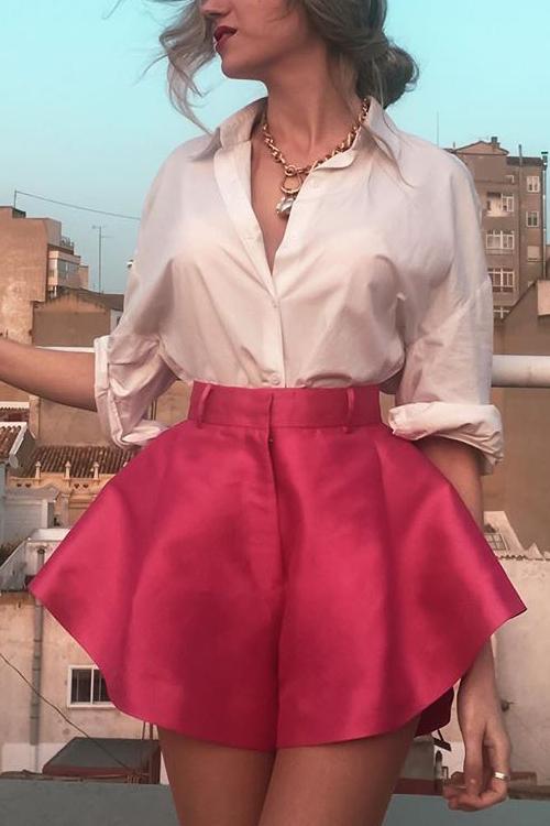 High Waist A Line Shorts