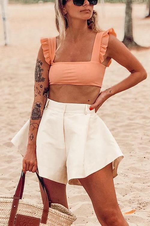 High Waist A Line Shorts