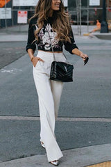 Pockets Wide Leg Pants