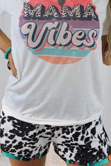 Leopard Patchwork Drawstring Shorts