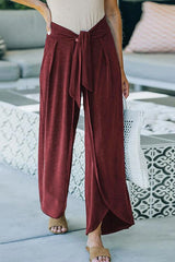 Slit Knot Waist Loose Pants