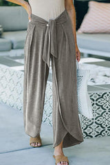 Slit Knot Waist Loose Pants