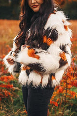 Multicolor Faux Fur Coat