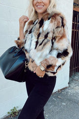Multicolor Faux Fur Coat