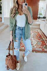 Pockets Drawstring Hoodie Jackets