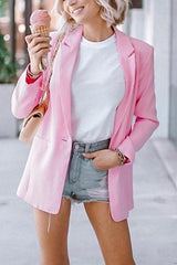 Button Wine Red Blazer