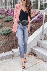 Button Wine Red Blazer