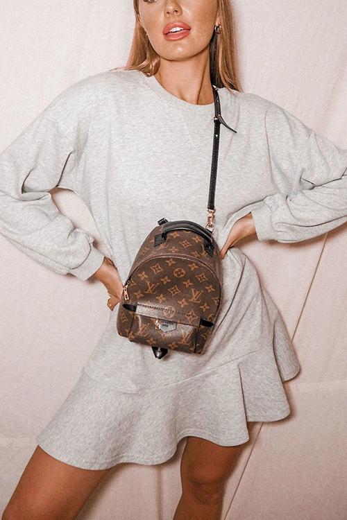 Ruffles Hem Long Sleeve Hoodie Dress
