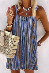 Multicolor Stripe Slip Mini Dress