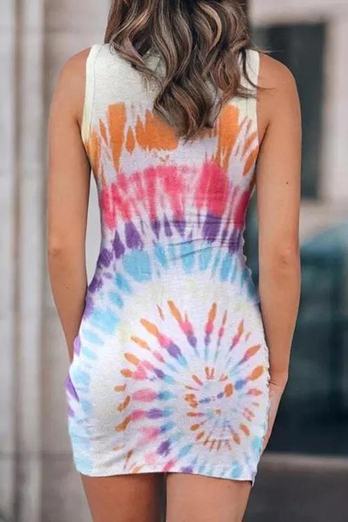 Knot Cut Out Sleeveless Mini Dress