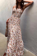 Layer Halter Neck Backless Maxi Dress