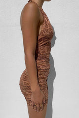 Paisley Print Halter Neck Mini Dress