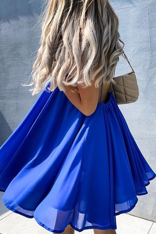 Cut Out V Backless Slip Mini Dress