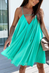 Cut Out V Backless Slip Mini Dress