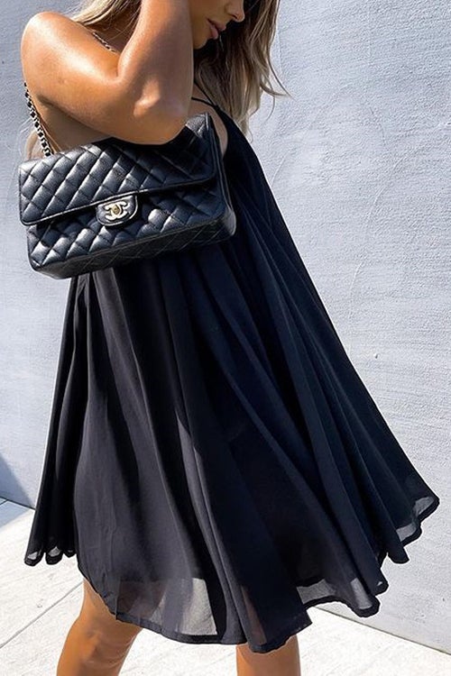 Cut Out V Backless Slip Mini Dress