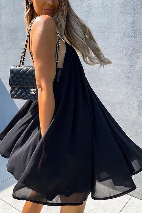 Cut Out V Backless Slip Mini Dress