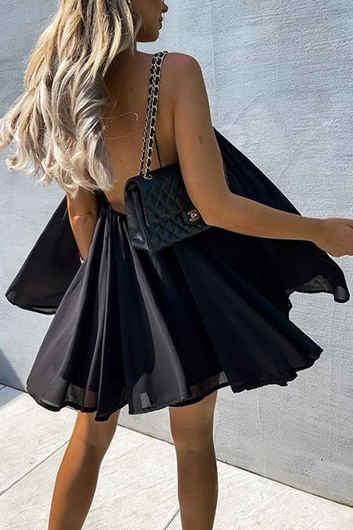 Cut Out V Backless Slip Mini Dress