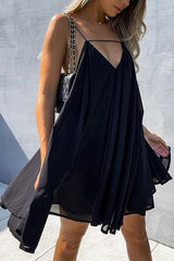 Cut Out V Backless Slip Mini Dress