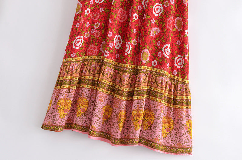 Boho Skirt, Hippie Skirts, Maxi Skirt, Verbena Flower in Blue