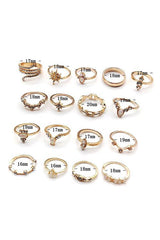 Rinestone Boho 17PCS Ring Sets
