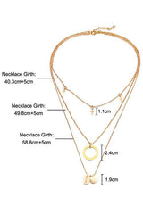 Ring Cross Shell Layer Necklace