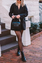 Dot Print Mesh Mesh Stockings