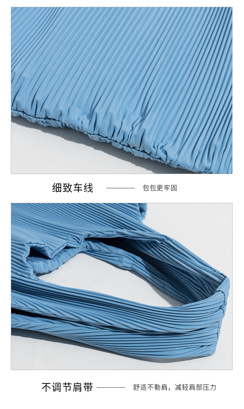 Boho Bag, Hobo Bags, Ruched Fabric Bag, Pleated Tote Shopping Handbag in Blue, Black, Green