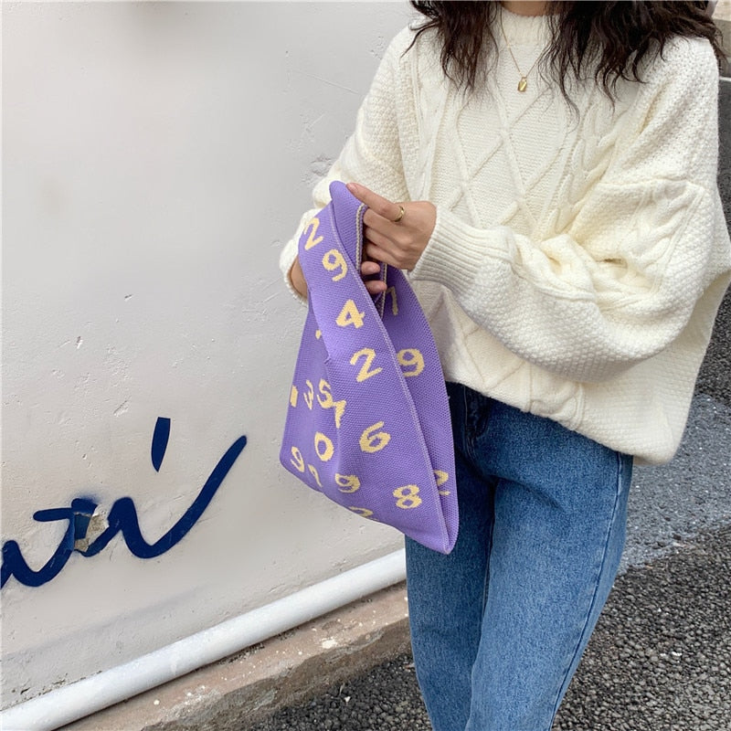 Boho Bag, Eco Tote Bags, Crochet Tote, Knitted Shopper Handbags, Number in 4 colors