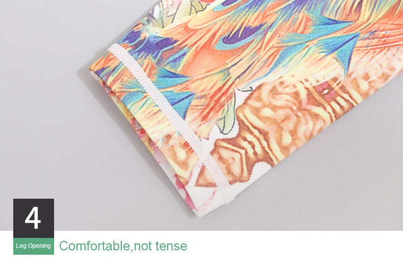 Yoga Legging, Yoga Pants, Boho Legging, Printed Tight, Orange Gold Peacock