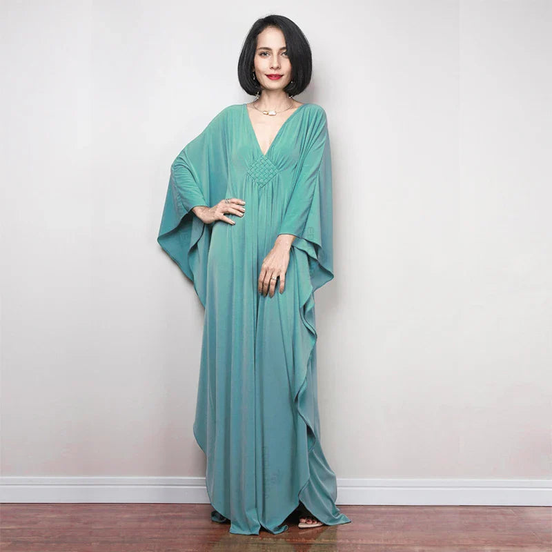 Boho Maxi Dress - Beach Dress, Kaftan Dress Blue Harmony in 15 colors