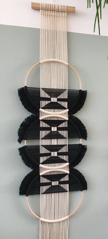 Boho Macrame Wall Hanging - Home Handcrafted Wooden Round Mandala