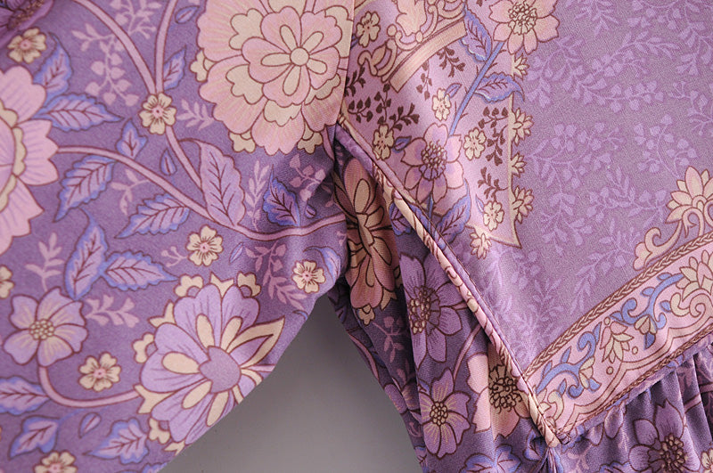 Gown Dress, Boho Maxi Dress, Loose Dress, Purple Anna Wild Rose