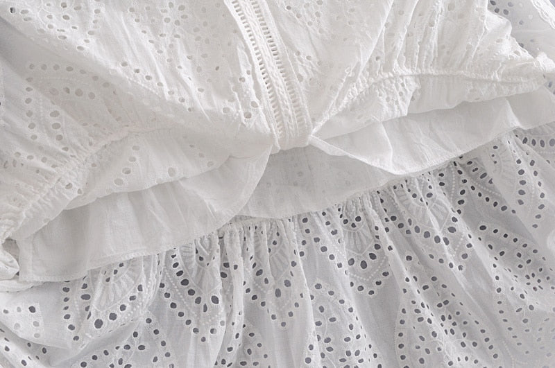 Maxi Dress, Boho Dress, Sundress, White Lace Dandelion