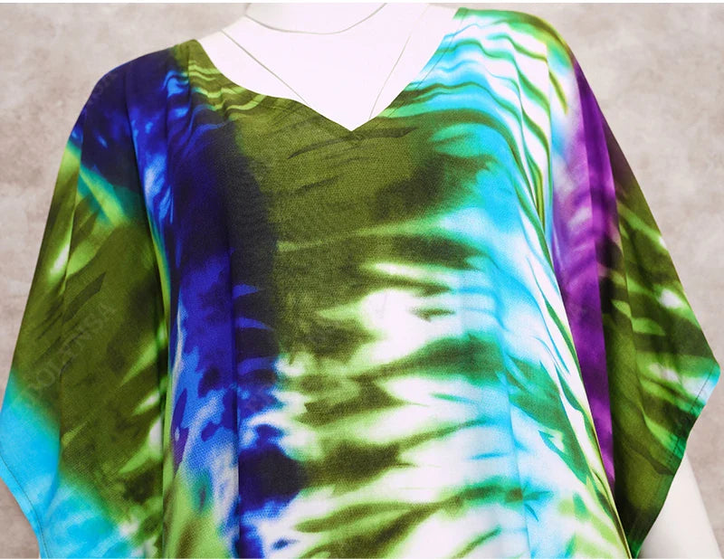 Boho Maxi Dress - Beach Dress, Kaftan Dress Danica Heart Tie Dye