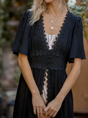 Boho Robe, Beach Cover up, Beach Robe, Black Thea