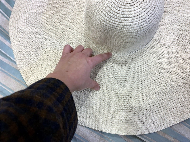 Boho Hat, Sun Hat, Beach Hat, Extra Large Wide Brim, Straw Hat, 4 colors (Soft, Brim 20, 25, 30, 35, 40 cm)