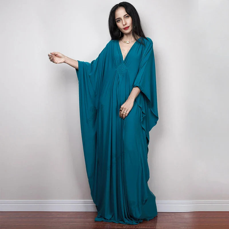 Boho Maxi Dress - Beach Dress, Kaftan Dress Orange Harmony in 15 colors