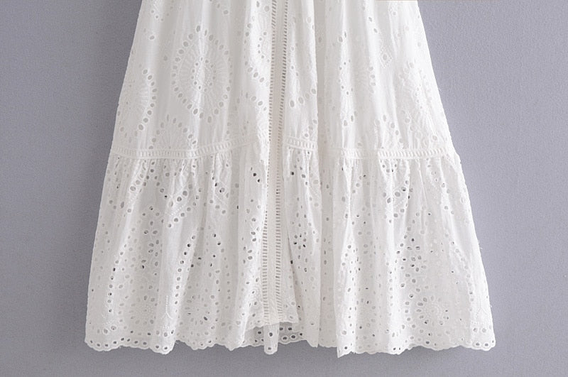 Maxi Dress, Boho Dress, Sundress, White Lace Dandelion
