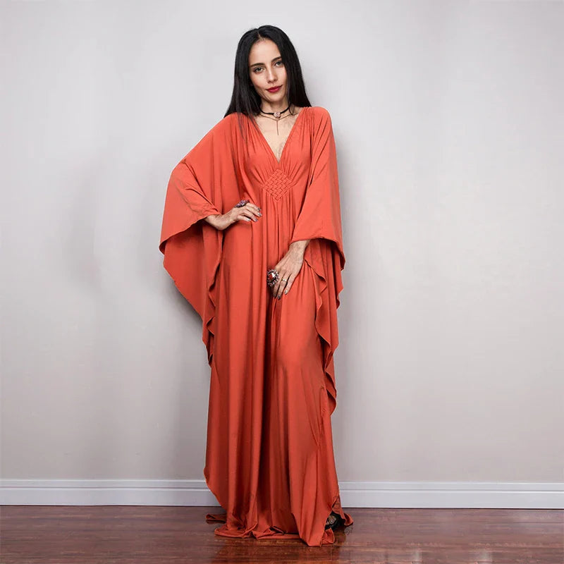 Boho Maxi Dress - Beach Dress, Kaftan Dress Blue Harmony in 15 colors