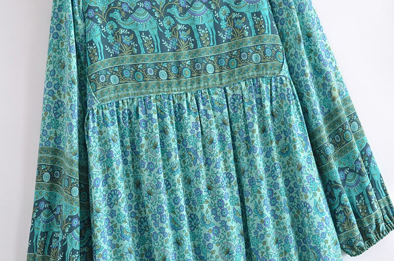 Gown Dress, Boho Maxi Dress, Loose Dress, Green Camel