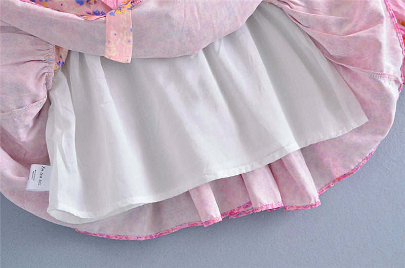 Boho Mini Dress Ruffle Dress, Fuchsia Alyssa