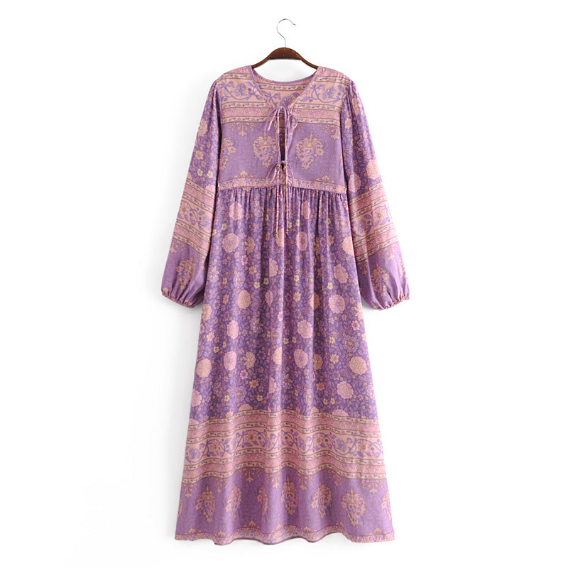 Gown Dress, Boho Maxi Dress, Loose Dress, Purple Anna Wild Rose