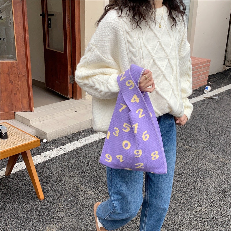 Boho Bag, Eco Tote Bags, Crochet Tote, Knitted Shopper Handbags, Number in 4 colors