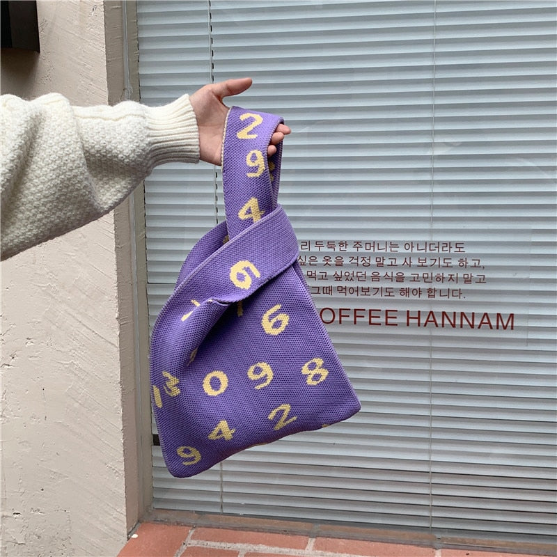 Boho Bag, Eco Tote Bags, Crochet Tote, Knitted Shopper Handbags, Number in 4 colors