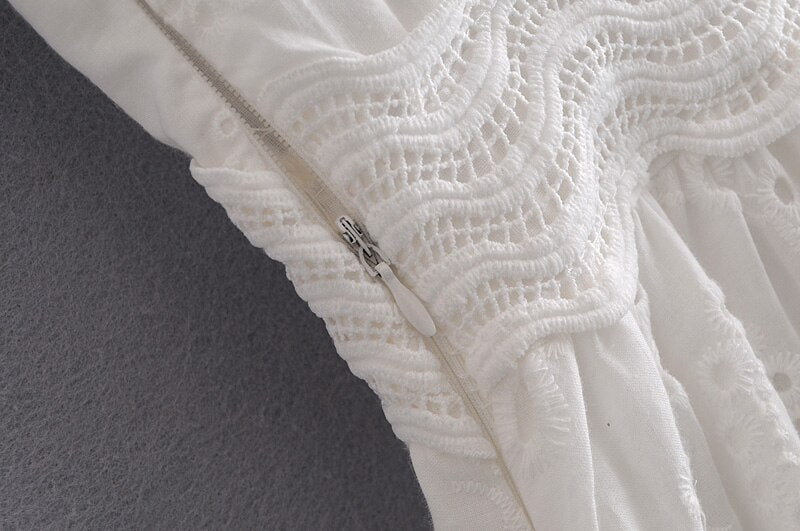 Maxi Dress, Boho Dress, Sundress, White Lace Dandelion