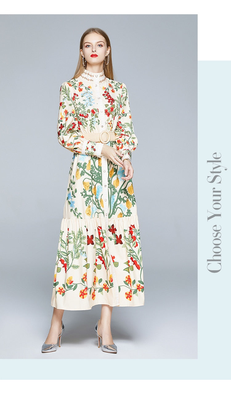 Vintage Dress, Boho Maxi Dress, Gown, Iovry Victoria Flower Garden
