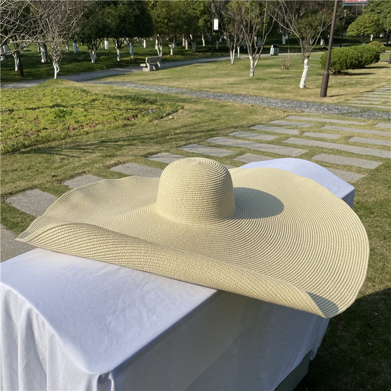 Boho Hat, Sun Hat, Beach Hat, Extra Large Wide Brim, Straw Hat, 4 colors (Soft, Brim 20, 25, 30, 35, 40 cm)