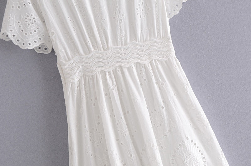 Maxi Dress, Boho Dress, Sundress, White Lace Dandelion